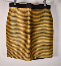 Philip Lim 3.1 Mini Skirt Gold Black Stripe Cotton 4 Womens - £45.77 GBP