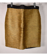 Philip Lim 3.1 Mini Skirt Gold Black Stripe Cotton 4 Womens - $80.13 CAD