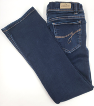 Jordache Girls Stretch Jeans Blue Denim Size 10 Embroidered 22&quot;X 24&quot; - £10.22 GBP
