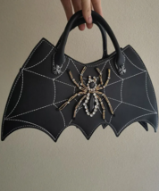 Spider Rhinestones Leather Shoulder Bag - $49.99
