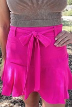 Umgee ruffle hem skort in Hot Pink - size L - $27.72