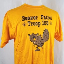 Vintage Beaver Patrol T-Shirt XL Troop 168 Gold Single Stitch Deadstock 80s USA - £36.06 GBP