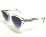 Morgenthal Frederics Sunglasses 107 GARBO Crystal Clear Cat Eye Blue Lenses - $88.91