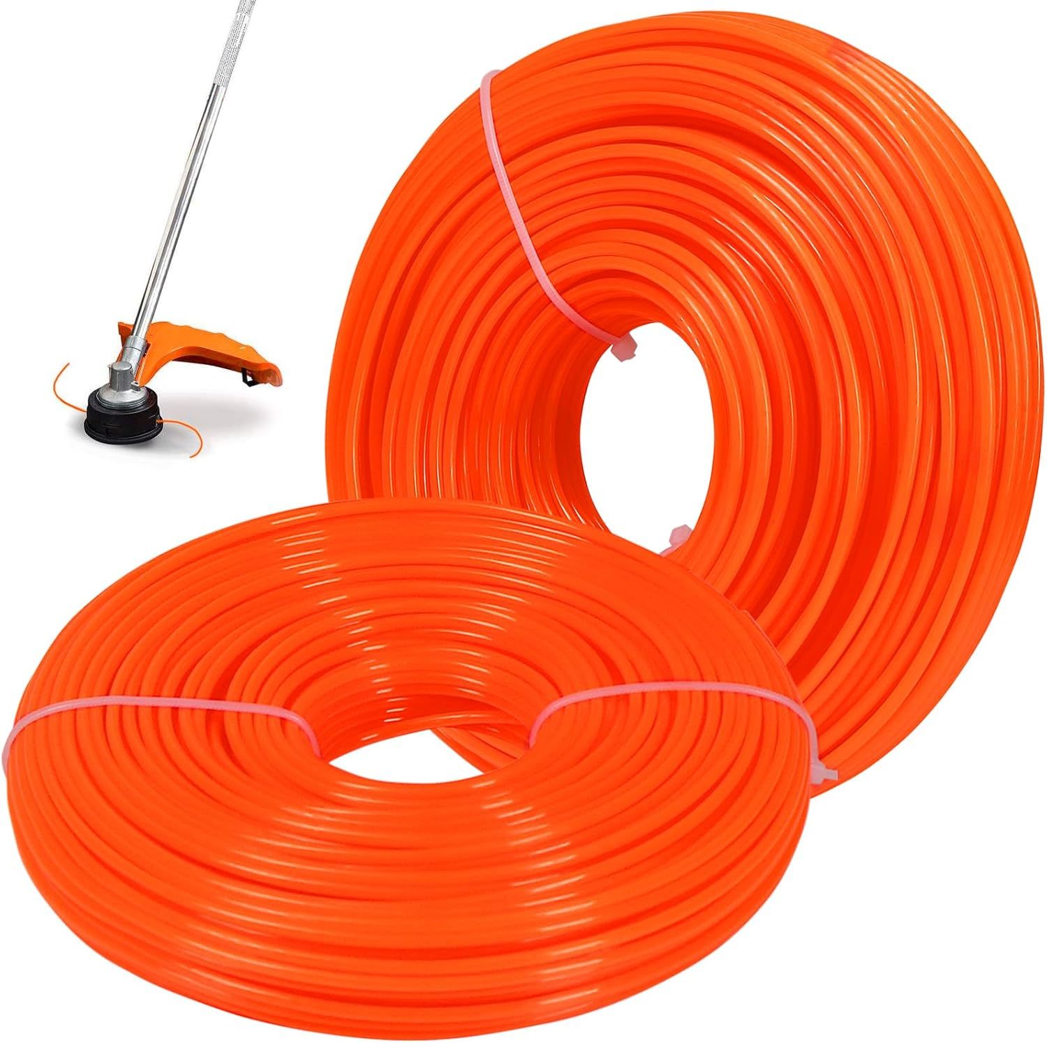 String Trimmer Line 0.095-Inch, 328 Feet 2.4Mm Nylon Weed, Orange, 164 F... - $38.96
