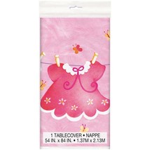 Pink Clothesline Baby Shower Plastic Table Cover 1 Ct Birthday Party Supplies - £3.16 GBP