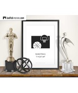 Basketball Print, Ball Sports, Hobby, Team Sport, Basketball Hoop, B&amp;W, ... - $10.00+