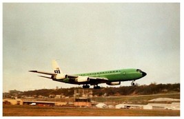 Braniff International BI Airways Green Boeing 707 327 C at Seattle Postcard 1967 - £8.87 GBP