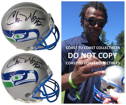 Chris Warren signed Seattle Seahawks mini football helmet COA proof auto... - £101.23 GBP