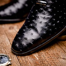 Criss Genuine Ostrich Quill Classic Dress Shoes Oxford Black image 10