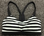 Lululemon Cardio Kick Sport Bra Black &amp; White Stripe Size 6 ~ EUC - $18.37