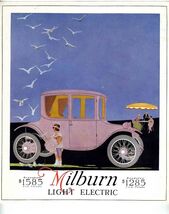 1918 MILBURN Light Electric Car Advertising Poster ORIGINAL Pink - $123.81