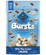 Blue Buffalo Bursts Cat Treats Paw-Lickin&#39; Chicken 2 oz Crunchy Creamy - £11.10 GBP