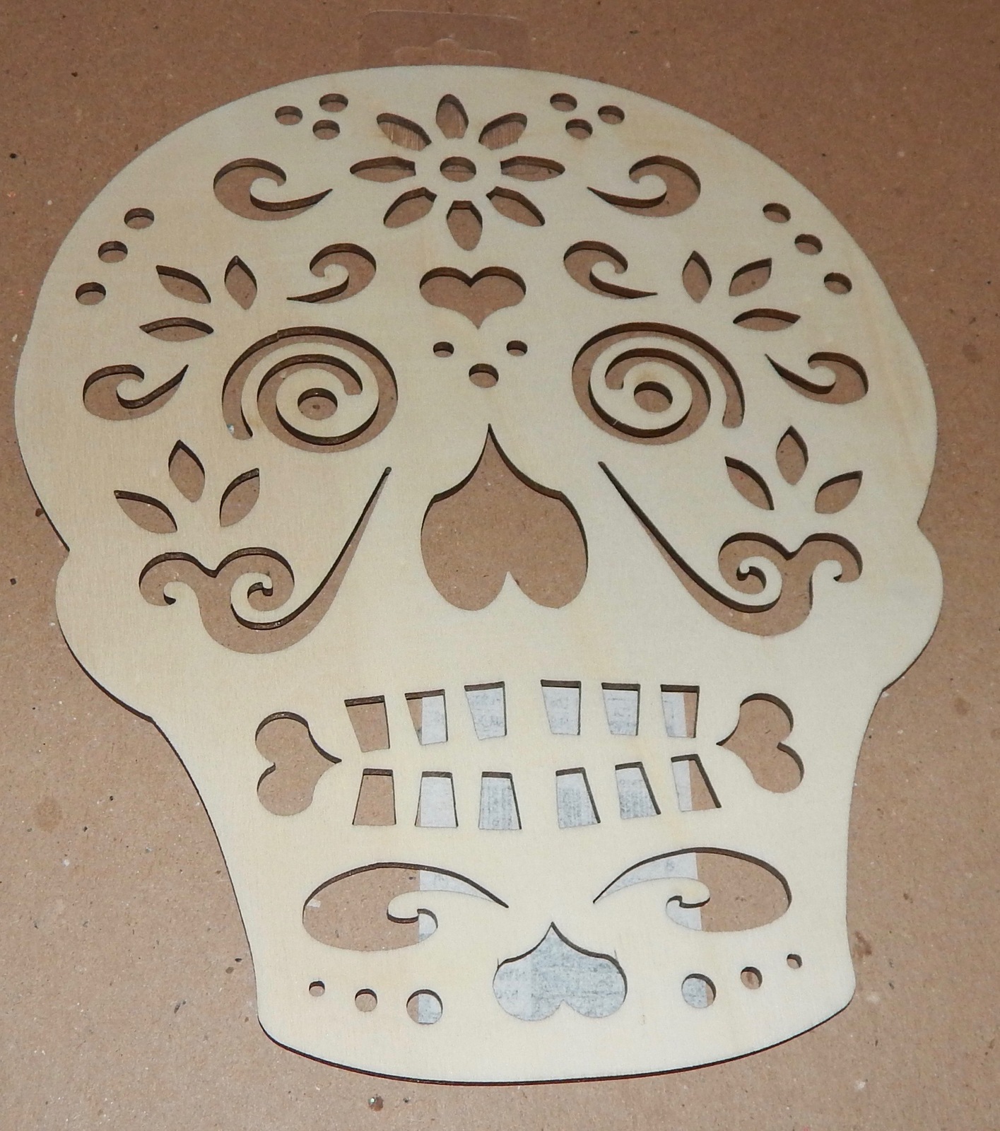 Halloween Wooden Plaques Crafts Creatology 9&quot; x 7&quot; Los Muertos Fancy Sku... - $3.49
