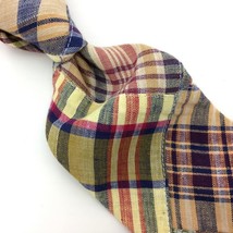 Van Heusen Usa Tie Madras Plaid Cotton Necktie Patch Work I20-261 Vintage/Rare - $24.74