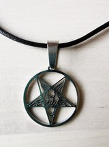 Stainless Steel Pentagram Leviathan Cross Occult Pagan Gothic Wicca Blac... - £12.01 GBP