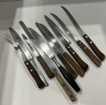 Vintage Lot Kitchen Carving Chef Knives Flint Vanadium Sabatier Dansk - $652.23 MXN