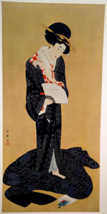 #10 Beauty Changing Dress by Kitagawa Utamaro (1753-1806) Japanese Art P... - £47.89 GBP
