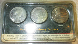 1979-1980-1999 D MINT UNCIRCULATED Susan B Anthony Dollars 3 US Coin Set - $18.25