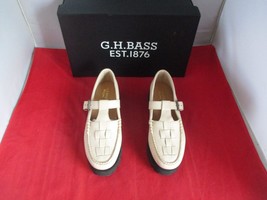 G.H.BASS Fisherman Mary Jane Weejuns Loafer Flats US Size 6 1/2 - Off White #972 - £101.23 GBP