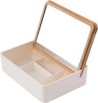 Longwin Desk Wood Makeup Mirror With Storage Vanity Table Mirror, Rectangular - £33.03 GBP