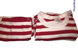 Womens Hanna Anderson Small Red White Stripe Pajama Top and Shorts Set C... - £28.02 GBP