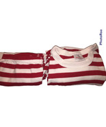 Womens Hanna Anderson Small Red White Stripe Pajama Top and Shorts Set C... - £27.95 GBP