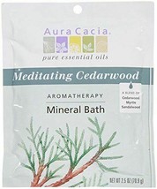NEW Aura Cacia Aromatherapy Mineral Baths Meditating Cedarwood 2.5 oz - £6.16 GBP