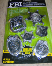 Fake play Police and Sheriff Badges 6 piece plastic Costume Badges badge... - $581.19 MXN
