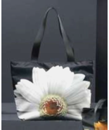 Polyester Daisy Flower Tote Fully Lined 17.5&quot; Long Black Background 13&quot; ... - €21,02 EUR