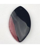 Agate Druzy Red Black Pendant Stone Banded Teardrop Cut Polished Drilled - £9.73 GBP