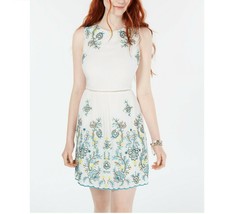 City Studio Junior Womens 5 White Teal Sleeveless Embroidered ALine Dress NWT - £19.44 GBP