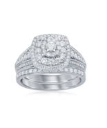 Vera wang Round Simulated Diamond 925 Sterling Silver Women Wedding Ring... - £48.89 GBP