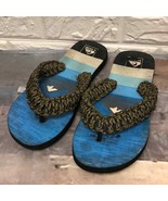Quicksilver camo paracord braided flip flops mens sandals size 8 RARE - $36.29 CAD