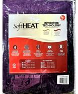 Soft Heat Invisiwire Technology  Plum King Heated Blanket 100x90in Machi... - £79.82 GBP