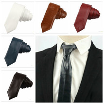 Real 100% Neck Tie Genuine Soft Leather Lambskin Wedding Partywear Men&#39;s Stylish - £31.96 GBP