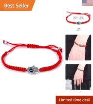 Hand-Woven Evil Eye Charm Bracelet for Luck and Protection - Adjustable ... - $9.97