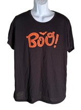 Way To Celebrate BOO Halloween Short Sleeve Crew Neck Black T-Shirt 2XL - $5.93