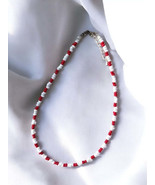 Red &amp; White Simple Necklace - $8.99