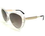 Gucci Sunglasses GG3839/F/S U29J6 Marble Pearl Gold Frames with Brown Le... - $233.53