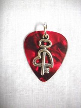 NEW BLOOD RED GUITAR PICK KEY TO MY HEART CUPID STYLE CHARM PENDANT ADJ ... - $6.99 CAD