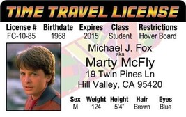 1985 Back To The Future Drivers License Prop Marty McFly Michael J. Fox ⚡⏲ - £2.27 GBP
