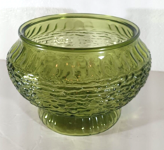 Anchor Hocking SORENO Avocado Green Footed CONSOLE BOWL Vase MCM - £16.48 GBP