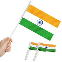 Anley India Mini Flag 12 Pack - Hand Held Small Miniature Indian Flags - £6.30 GBP