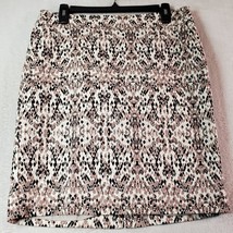 Merona Skirt Womens Size 8 Multi Snake Print Cotton Slash Pockets Lined Back Zip - $12.54