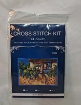 Bicycle With Sun  Bonnet In Front Of Cottage Counted Cross Stitch Kit, 1... - $9.70