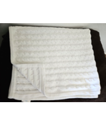 Carters Baby Blanket White Sweater Cable Knit Chenille - £40.94 GBP