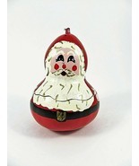 Vintage Hand Painted Santa Claus Gourd 2 Piece Trinket Box 1960s - $24.63