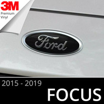 2015-2019 Ford Focus Logo Emblem Insert Overlay Decal Set (Glossy Black) - $22.99