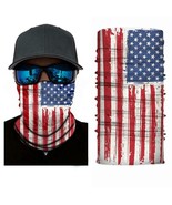 AMERICAN FLAG  MULTI FUNCTION SEAMLESS BANDANNA WRAP #33 biker ski face - $237.57 MXN