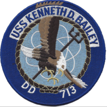 4.375&quot; Navy Uss Kenneth D Bailey DD-713 Embroidered Patch - £22.92 GBP